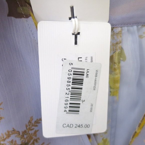 Ted Baker Floral Tie Front Blouse in Lilac Size 3 (US 8) - Picture 11 of 11